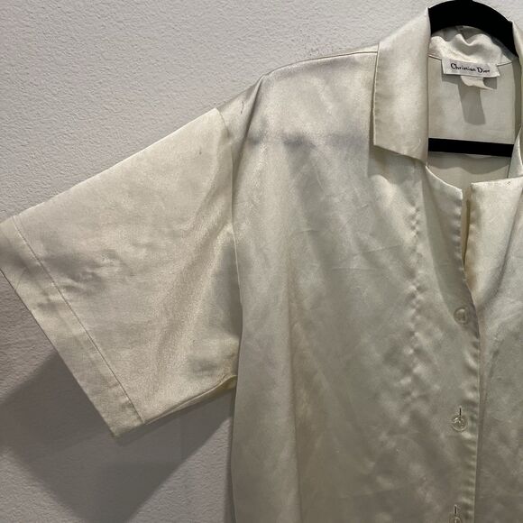 Christian Dior Lingerie Night Shirt Women’s M/L PJ Boyfriend Style Vintage - Picture 7 of 9